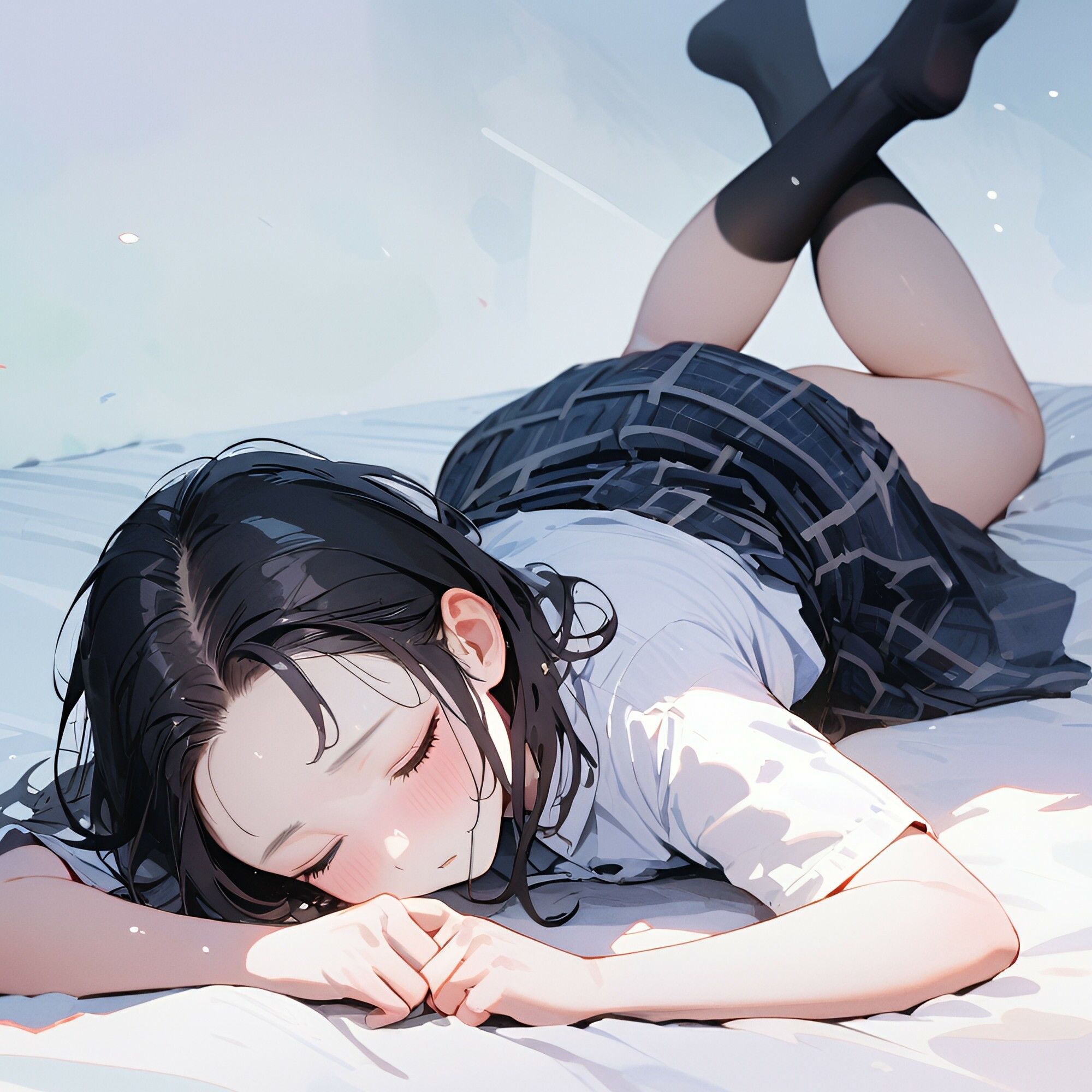 サンプル画像4:眠る少女（制服編）2(電脳戯画) [d_445042]