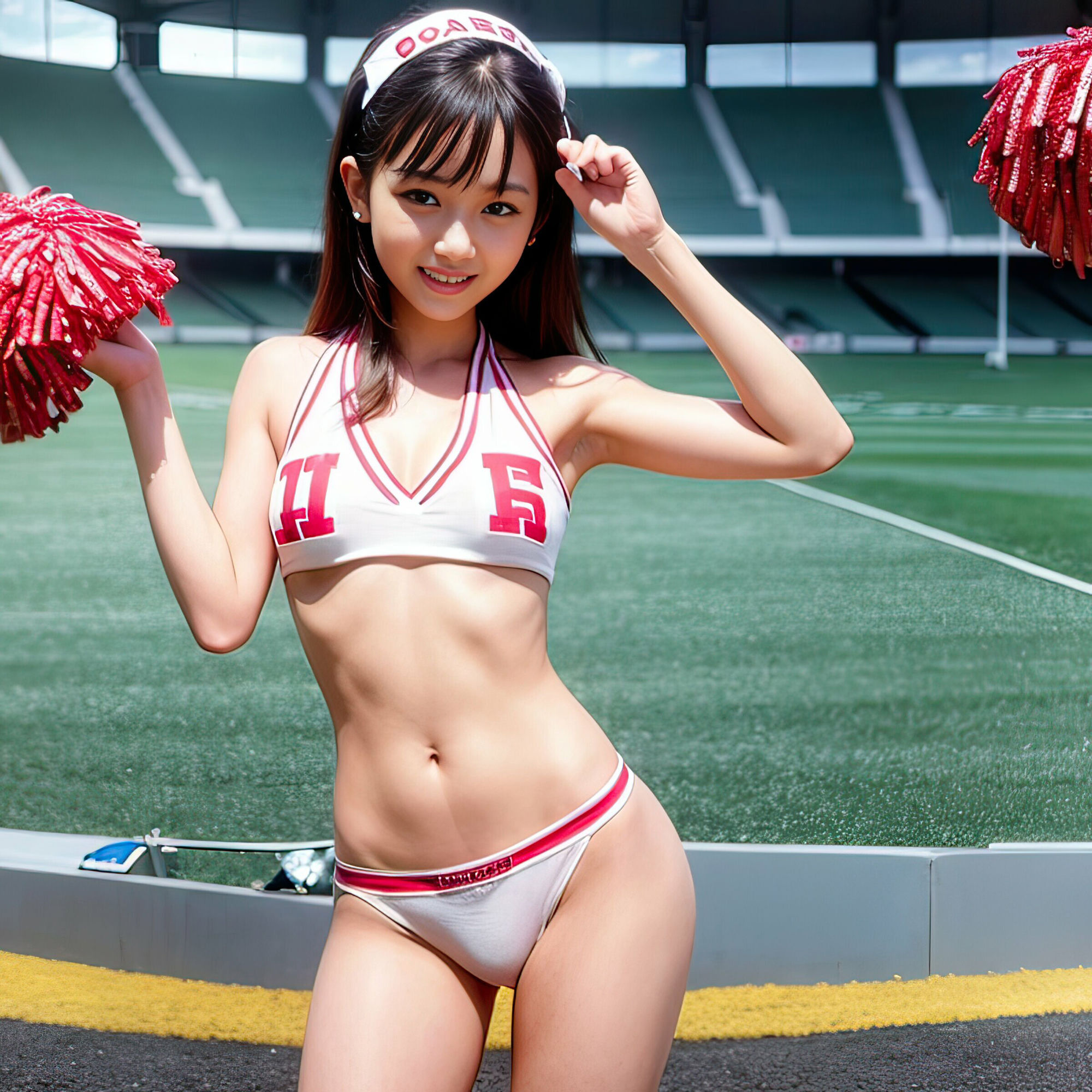 サンプル画像6:AI生成 青春の応援 チアリーダーコスプレ Vol.1(美伝プロジェクト) [d_445133]