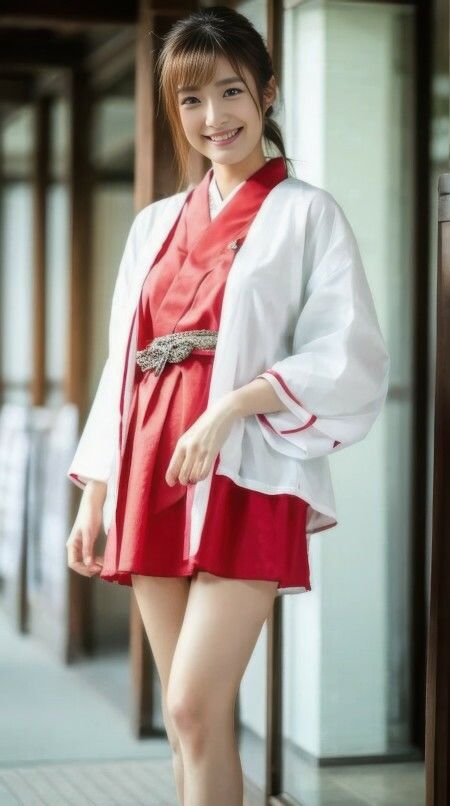 サンプル画像6:AI生成 神秘と美 – ミニスカ巫女コスプレ写真集 Vol.1(美伝プロジェクト) [d_445169]