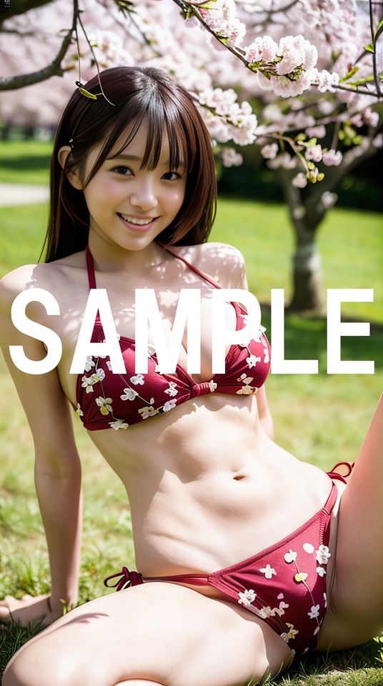 サンプル画像4:サクラとビキニ美女の撮影会(AI Art and Meditation) [d_445236]