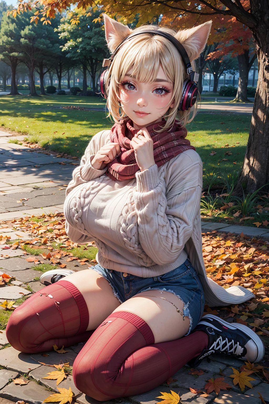 サンプル画像1:コスプレ大好きにゃー子さんあざとかわいいが過ぎる秋のねこねこオフショット(らいたん) [d_445297]