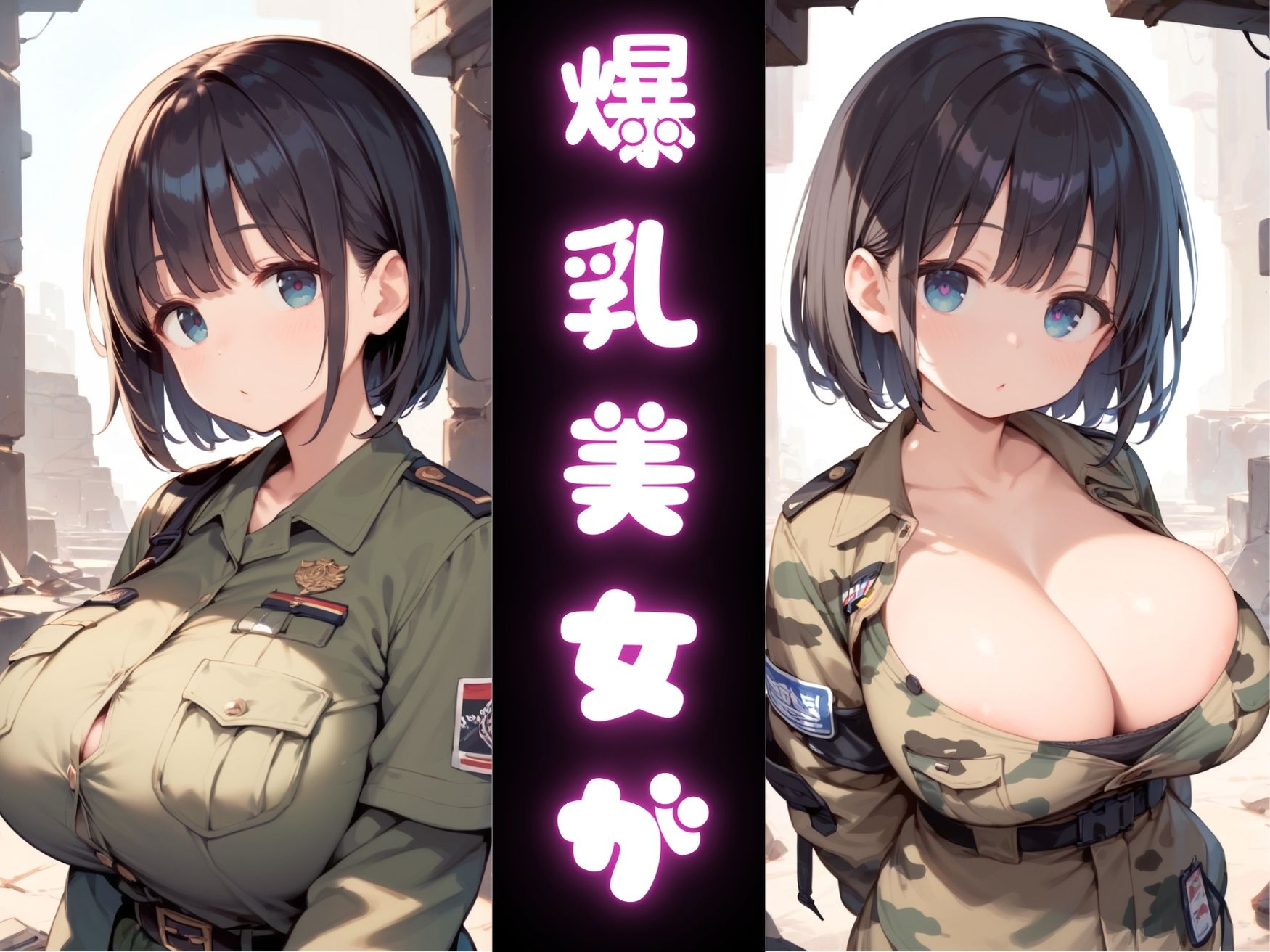 サンプル画像1:爆乳美女がサバゲー中に犯●れて「くぱぁ。」130枚＋着衣〜セックス71枚(りんりんあーと@いらすと) [d_445320]