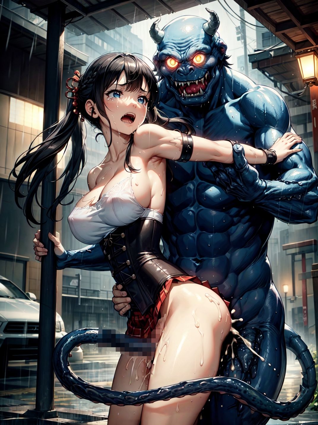 サンプル画像1:淫魔との戦いに敗れ、犯●れた淫魔ハンター(studio1111) [d_445349]