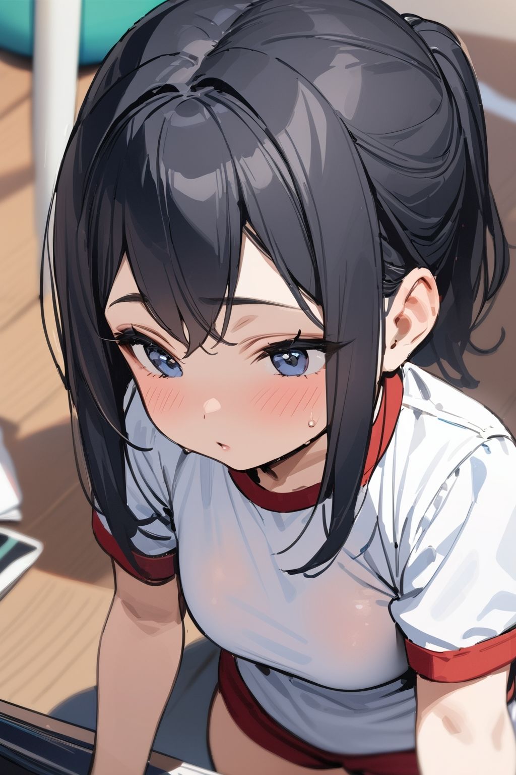 サンプル画像2:巨乳ロリが誰もいない教室で隠れてオナニー(女子高生) [d_445460]