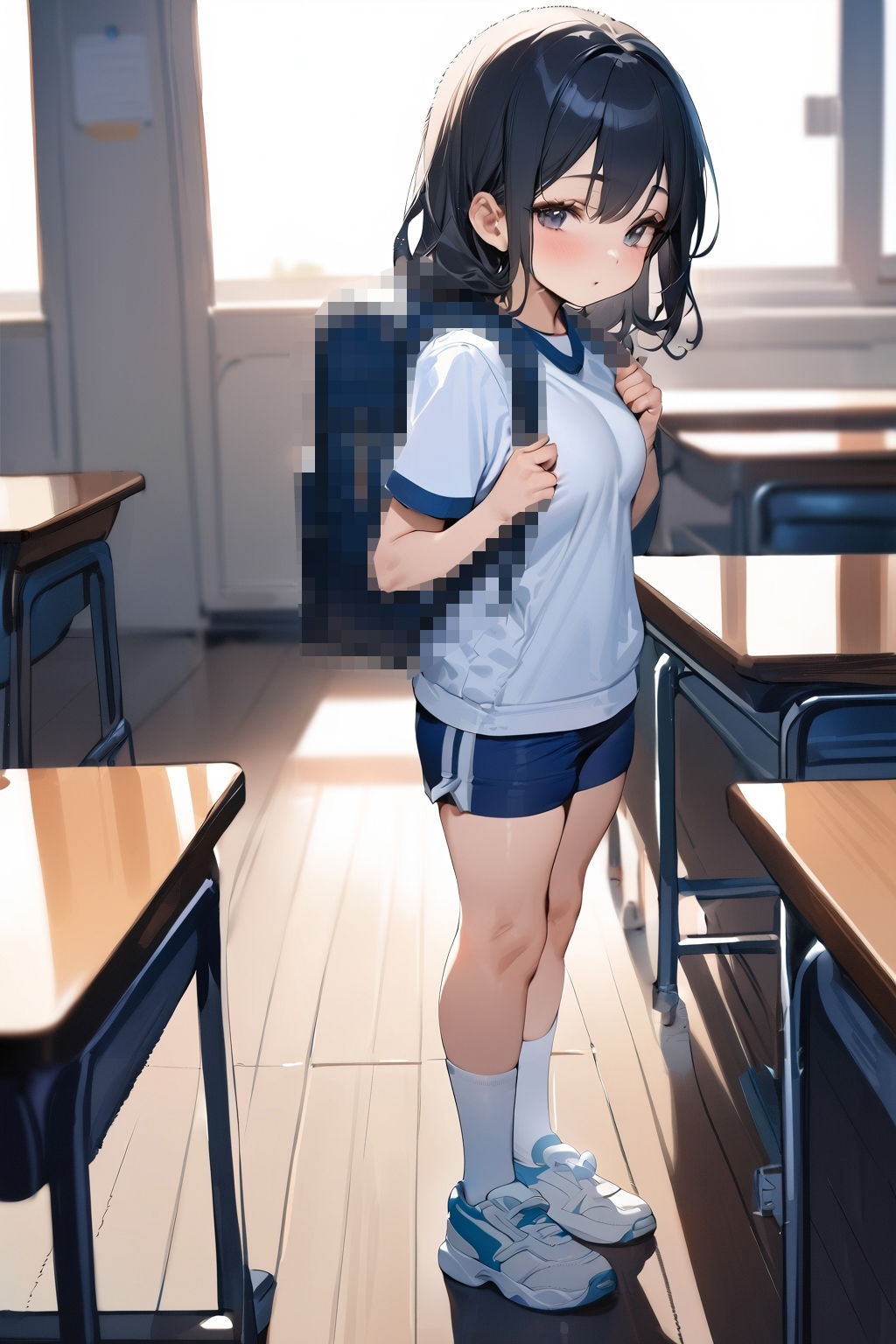 サンプル画像3:巨乳ロリが誰もいない教室で隠れてオナニー(女子高生) [d_445460]