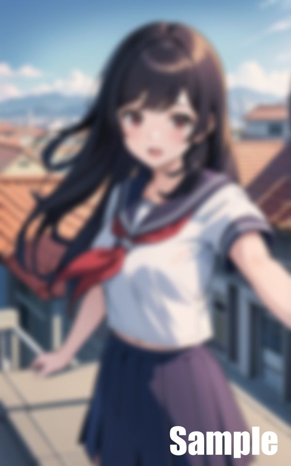 サンプル画像1:女学生と屋上で(まーぶる) [d_445651]