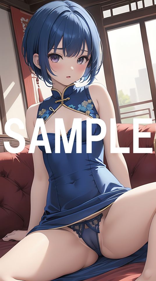 サンプル画像2:パンツ見せ娘！ チャイナドレス(練乳まみれ) [d_445821]