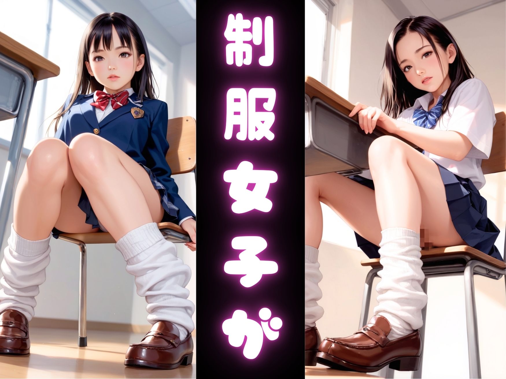 サンプル画像1:制服女子が教室で先生に犯◯れて「くぱぁ。」104枚＋着衣〜セックス113枚(りんりんあーと@いらすと) [d_445923]