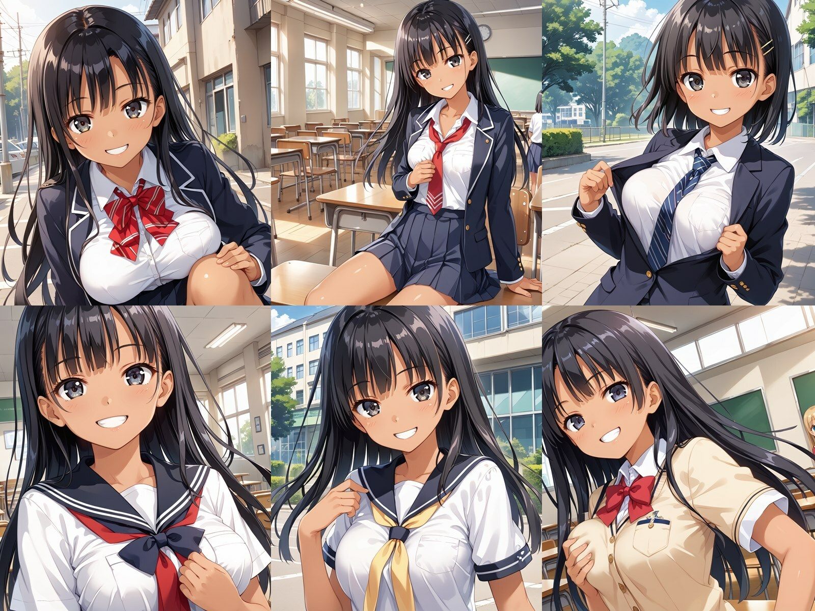 サンプル画像1:日焼けした黒髪JKが中出しセックスでビッチになりアヘ顔をキメた件(ビッチ化計画) [d_446125]