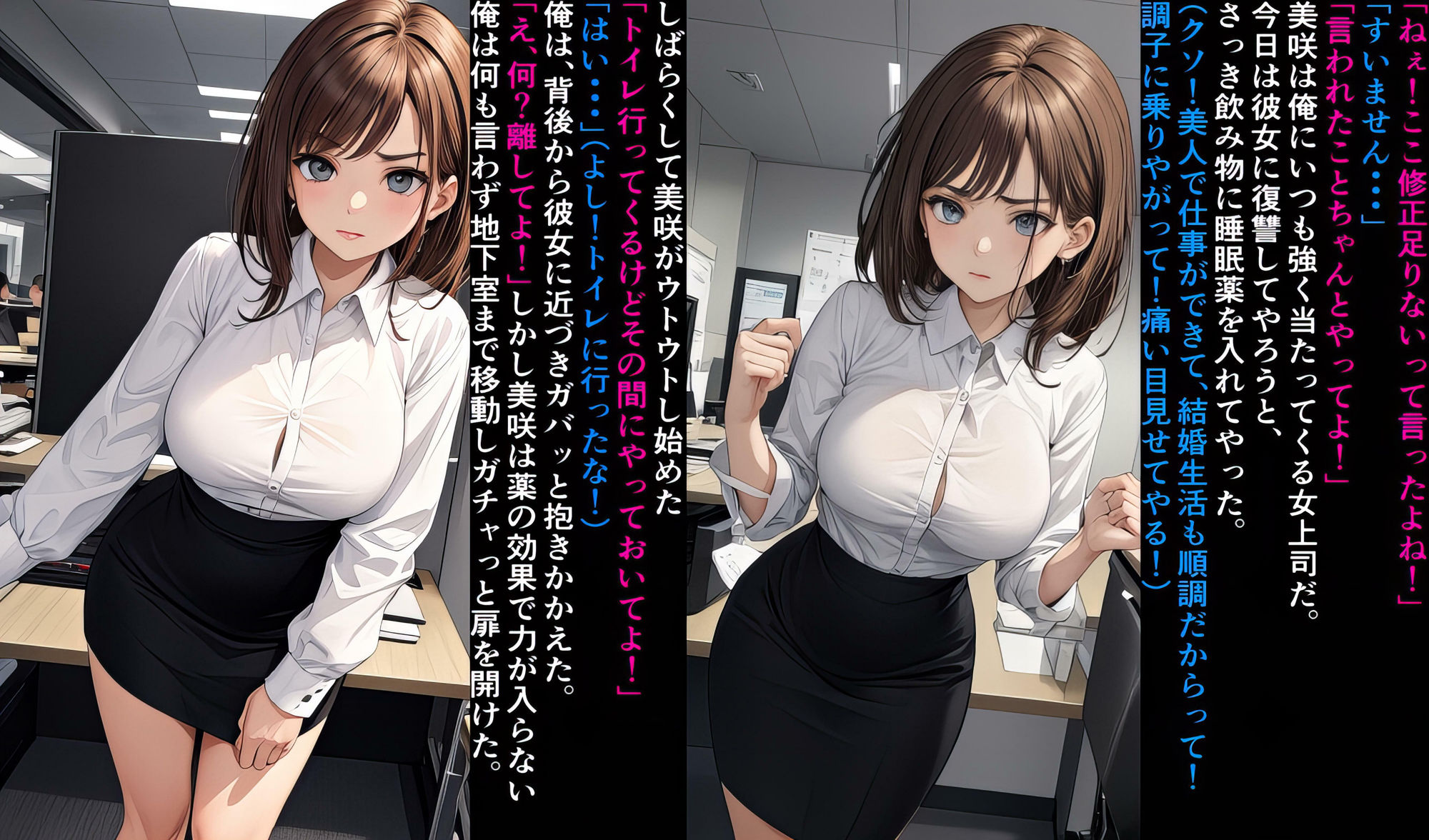 サンプル画像5:人妻上司を拘束監禁してオモチャにして遊んでやった 最後は無許可で中出し(東京プレミアムセントラル) [d_446613]