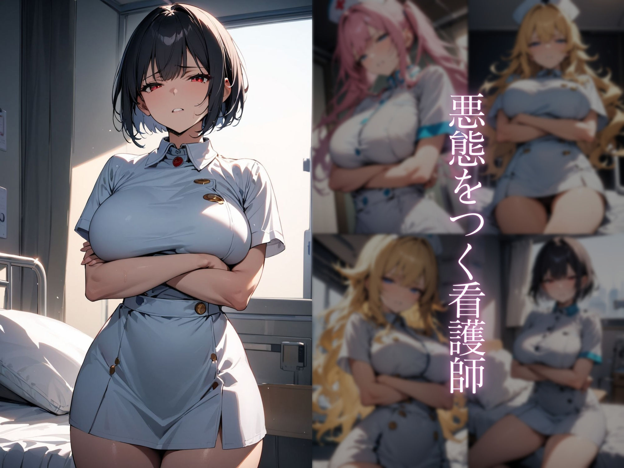 サンプル画像1:態度が悪い看護師たちの体を催●術で操り緊縛した後、中出しセックスで調教してやった件(chappy) [d_446675]