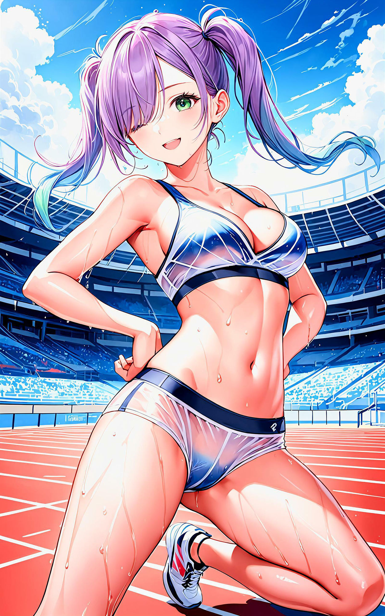 サンプル画像2:エチエチ陸上部 陸上部エースのエチエチアタックで俺の心臓が持たない！ vol.2(AIエチエチ部) [d_446693]