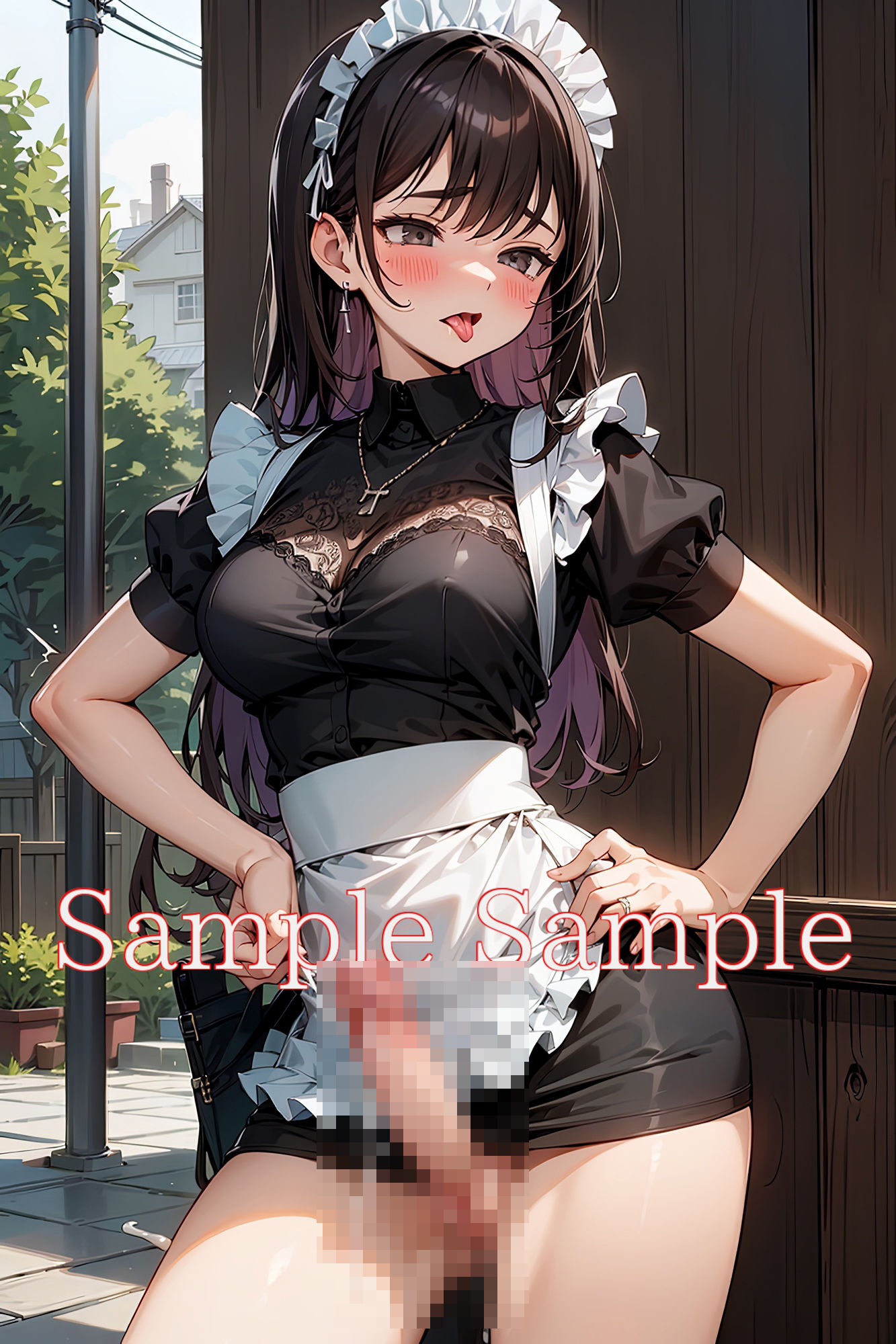 サンプル画像3:ふたなり野外露出（メイド編）(味噌ごぼう) [d_446708]