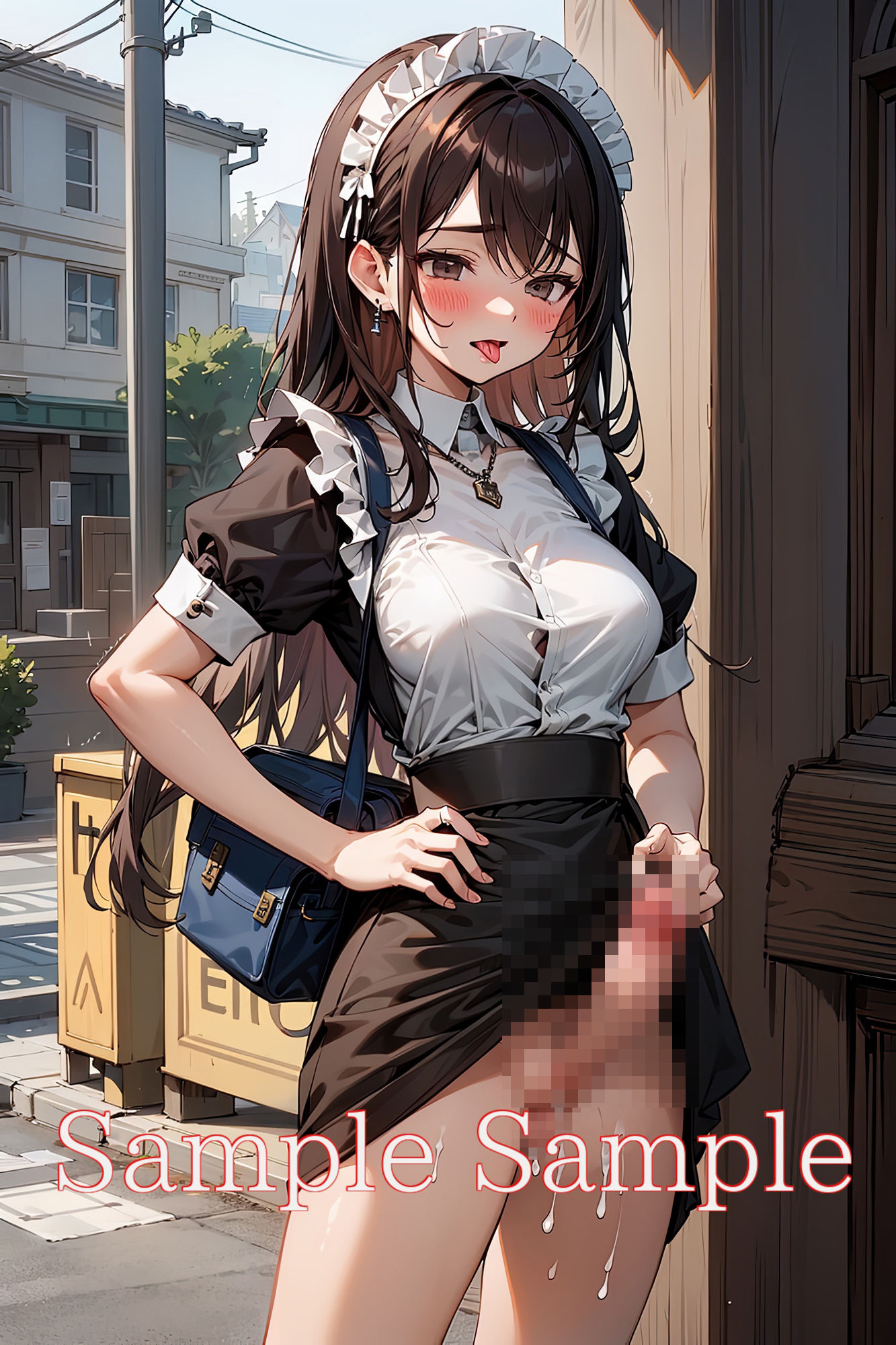 サンプル画像4:ふたなり野外露出（メイド編）(味噌ごぼう) [d_446708]