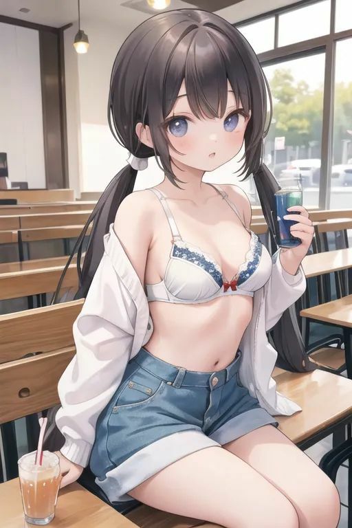 サンプル画像3:【CG集＋ストーリー動画】カフェテラスにいた可愛い子に声をかけて脱がせてみよう。(百軒侍) [d_446736]