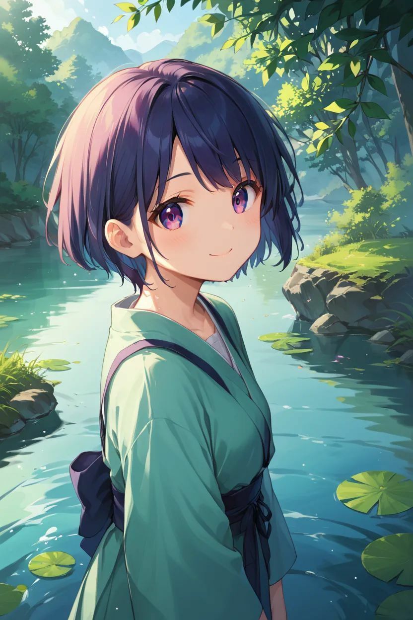 サンプル画像1:【CG集＋ストーリー動画】湖に旅行行ってたら撮影したくなったので着衣のまま入ってもらい…(百軒侍) [d_446738]