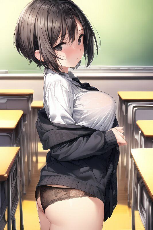 制服美少女 黒の下着はエロセクシーのサンプル画像 6