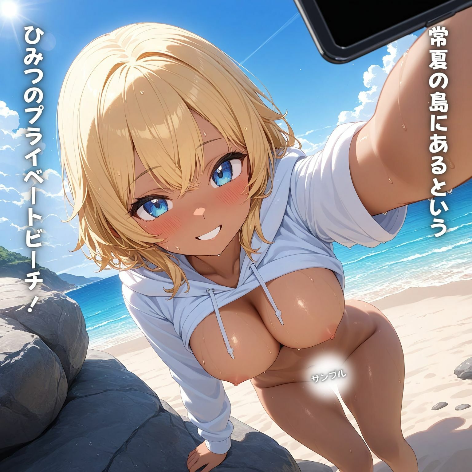 サンプル画像1:褐色少女画集【秘密のプライベートビーチ編】(永依藍LAB（えーあいらぼ）) [d_447132]