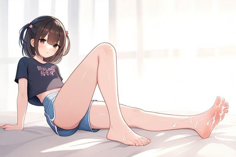 サンプル画像4:黒髪ショートカットの女子に足コキでいやがらせ〜泣くまで子種ぶっかけ〜(晴耕雨読) [d_447273]