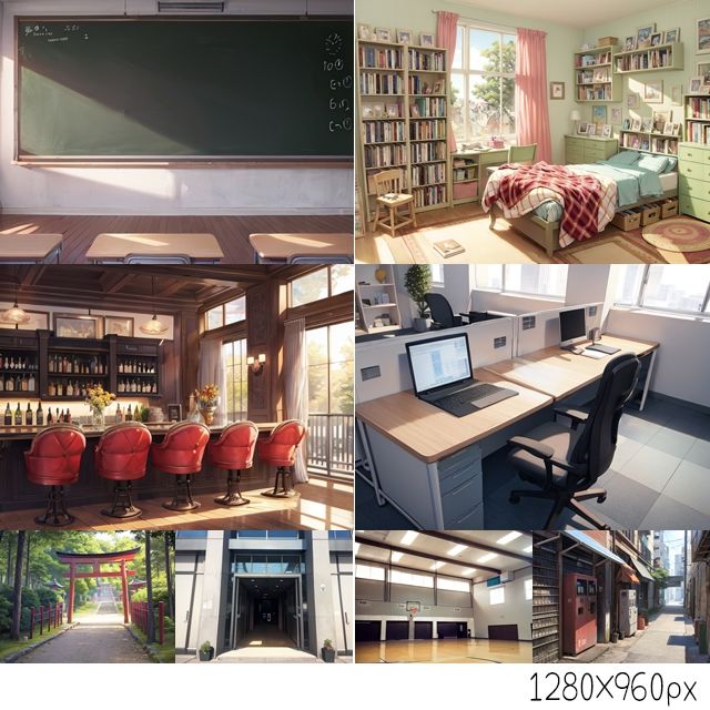 サンプル画像3:立ちキャラと背景のセット(パピヨン工房) [d_447275]