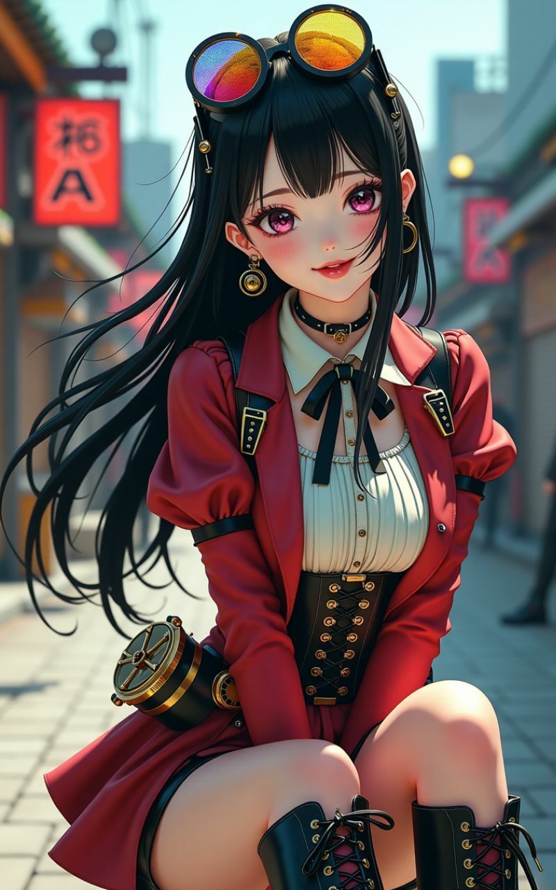 サンプル画像4:スチームパンク ギアとグリモワール 【AI美女イラスト集】(AIマネタイズ) [d_447393]