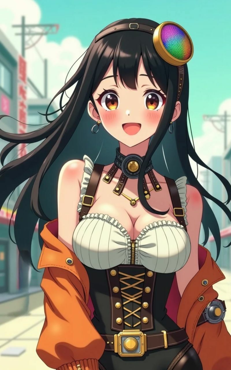 サンプル画像6:スチームパンク ギアとグリモワール 【AI美女イラスト集】(AIマネタイズ) [d_447393]