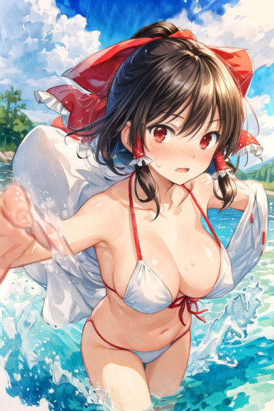 サンプル画像2:魔理沙は霊夢のえっちな写真を撮りたいようです。〜川編〜(ゆるふわ研究所) [d_447458]