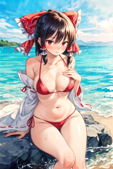 サンプル画像5:魔理沙は霊夢のえっちな写真を撮りたいようです。〜川編〜(ゆるふわ研究所) [d_447458]