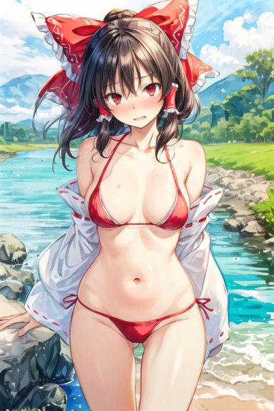 サンプル画像6:魔理沙は霊夢のえっちな写真を撮りたいようです。〜川編〜(ゆるふわ研究所) [d_447458]