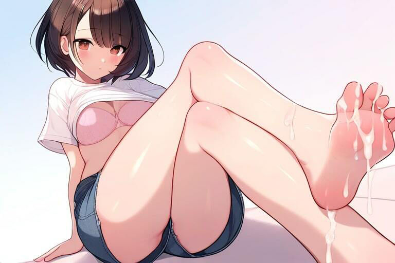 サンプル画像1:無口な女の子に頼み込んで踏んでもらう〜おじさんと足コキレッスン〜(晴耕雨読) [d_447500]