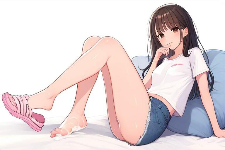 サンプル画像3:無口な女の子に頼み込んで踏んでもらう〜おじさんと足コキレッスン〜(晴耕雨読) [d_447500]