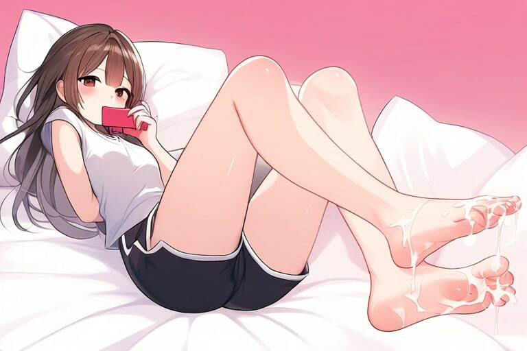 サンプル画像2:生意気な女の子に足蹴にされる〜メスの足コキで調教〜(晴耕雨読) [d_447633]