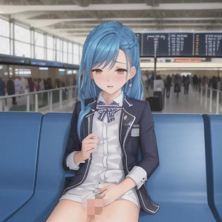 サンプル画像2:編み込み青髪ちゃんのどこでも露出！！(まんまんちん) [d_447700]