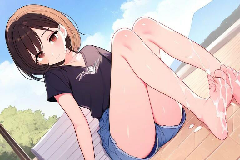 サンプル画像1:小悪魔チックなツインテールの女の子〜素足で気持ちいい足コキ〜(晴耕雨読) [d_447706]