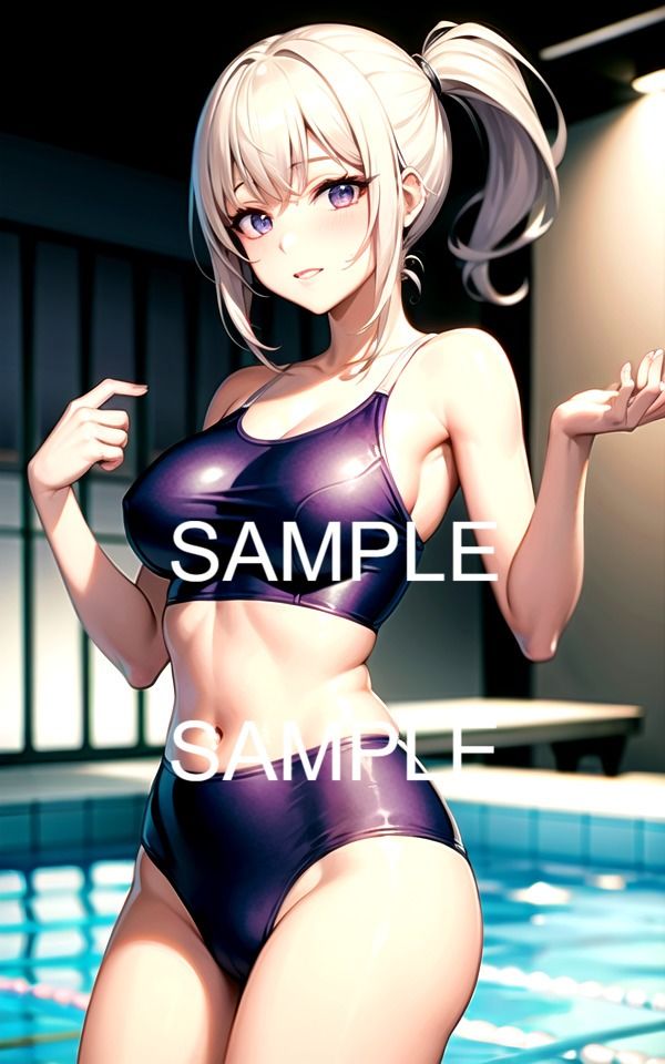 サンプル画像1:【300枚以上】プールのスク水美女イラスト集(ラテ) [d_447721]