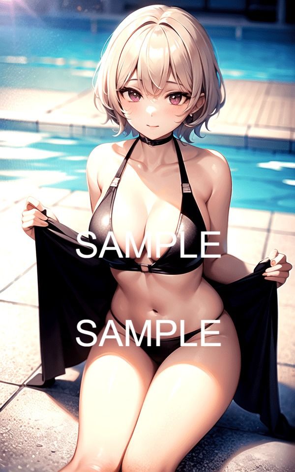 サンプル画像3:【300枚以上】プールのスク水美女イラスト集(ラテ) [d_447721]