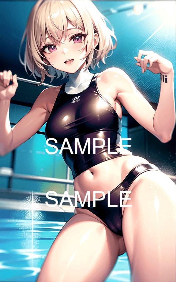 サンプル画像4:【300枚以上】プールのスク水美女イラスト集(ラテ) [d_447721]