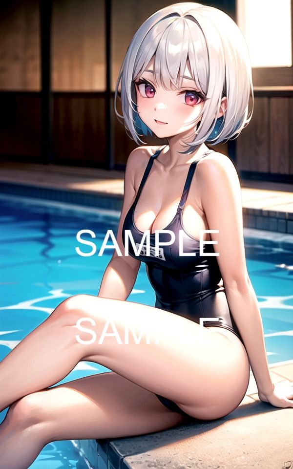 サンプル画像5:【300枚以上】プールのスク水美女イラスト集(ラテ) [d_447721]