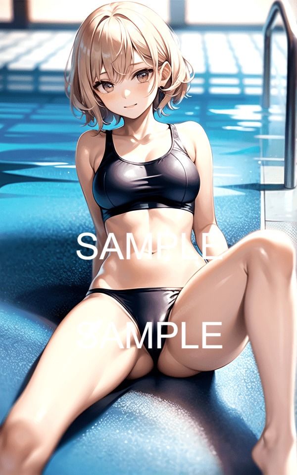 【300枚以上】プールのスク水美女イラスト集のサンプル画像 6