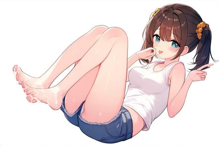 サンプル画像3:ツインテ幼馴染でぶっかけ〜ほどよく日焼けした素足〜(晴耕雨読) [d_447734]