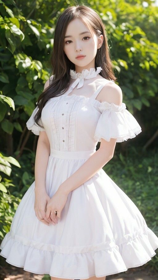 サンプル画像1:純白ドレスと庭と写真集(666のAI美女倶楽部) [d_447746]