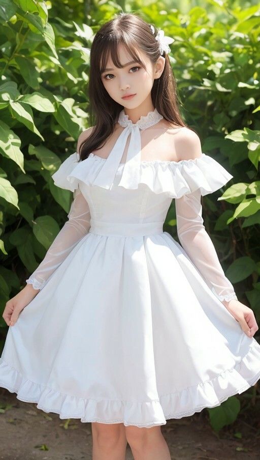 サンプル画像5:純白ドレスと庭と写真集(666のAI美女倶楽部) [d_447746]