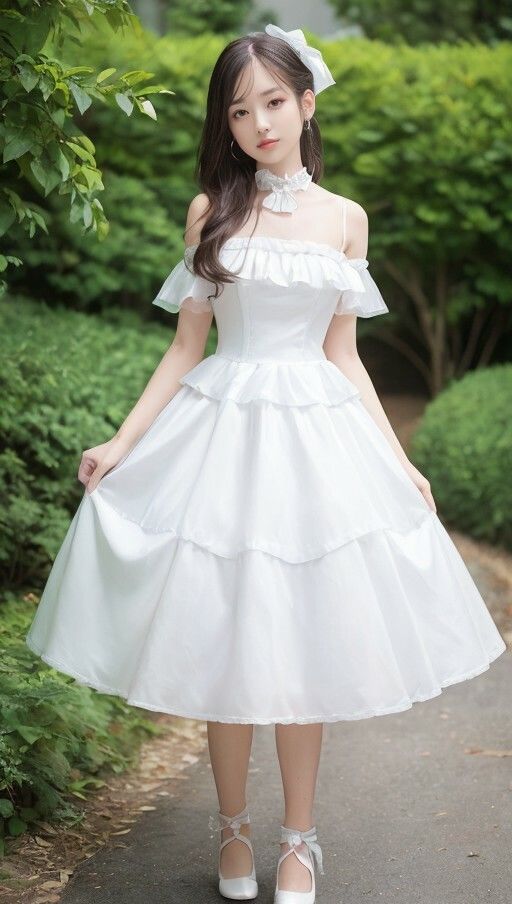 サンプル画像6:純白ドレスと庭と写真集(666のAI美女倶楽部) [d_447746]