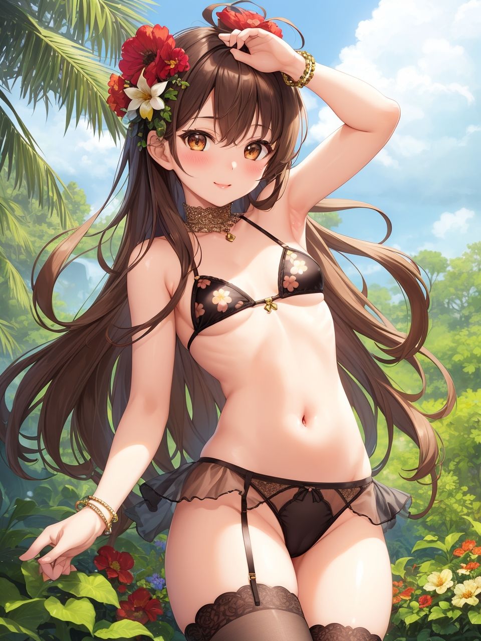 サンプル画像4:カラフルな水着を着た美少女たち〜AIイラスト集〜(くりきんとん) [d_447806]