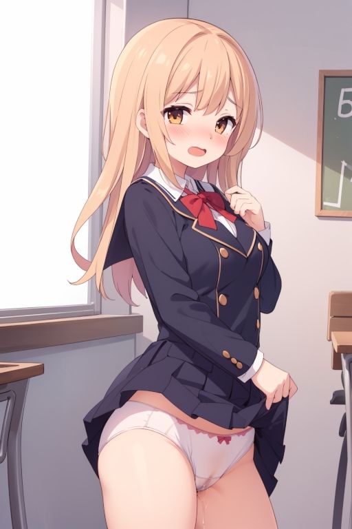 サンプル画像4:貧乳美少女画集No.023 制服スカートたくし上げ・パンチラ（濡れver.） 72枚(愛のA工房) [d_447814]