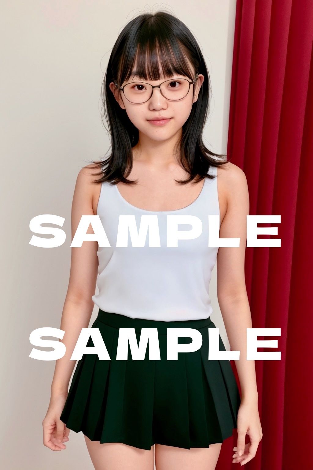 サンプル画像1:AI眼鏡女子 セクシー画像コレクション 第2集(妄想Tech工房) [d_447957]