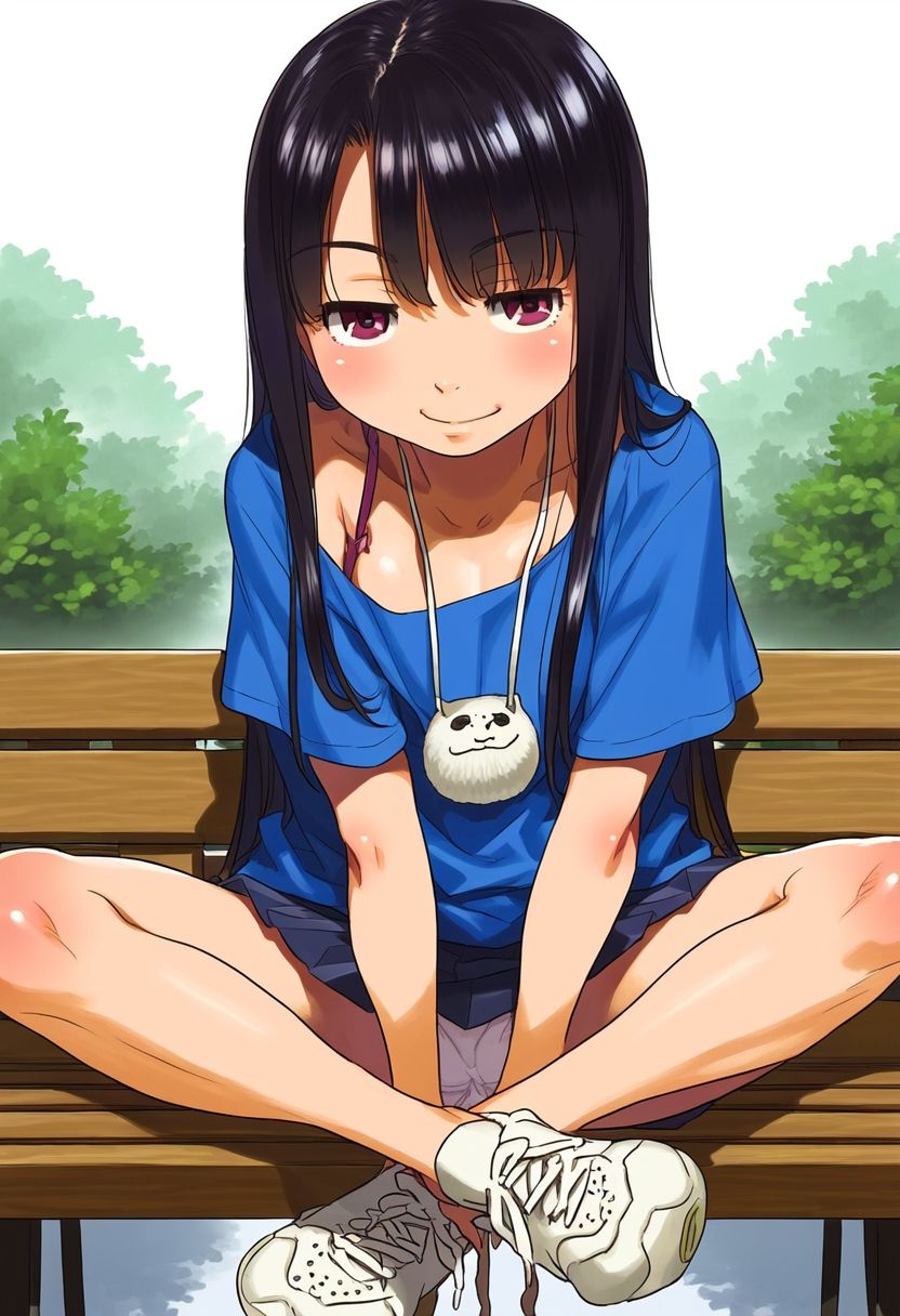 サンプル画像1:どこ見てるの？おじさん？(望欲　AI作品) [d_447960]