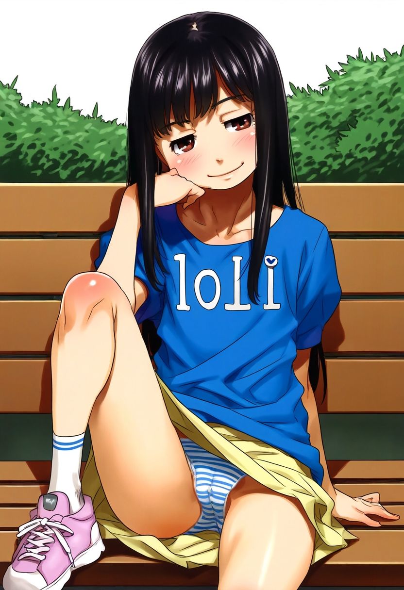 サンプル画像3:どこ見てるの？おじさん？(望欲　AI作品) [d_447960]