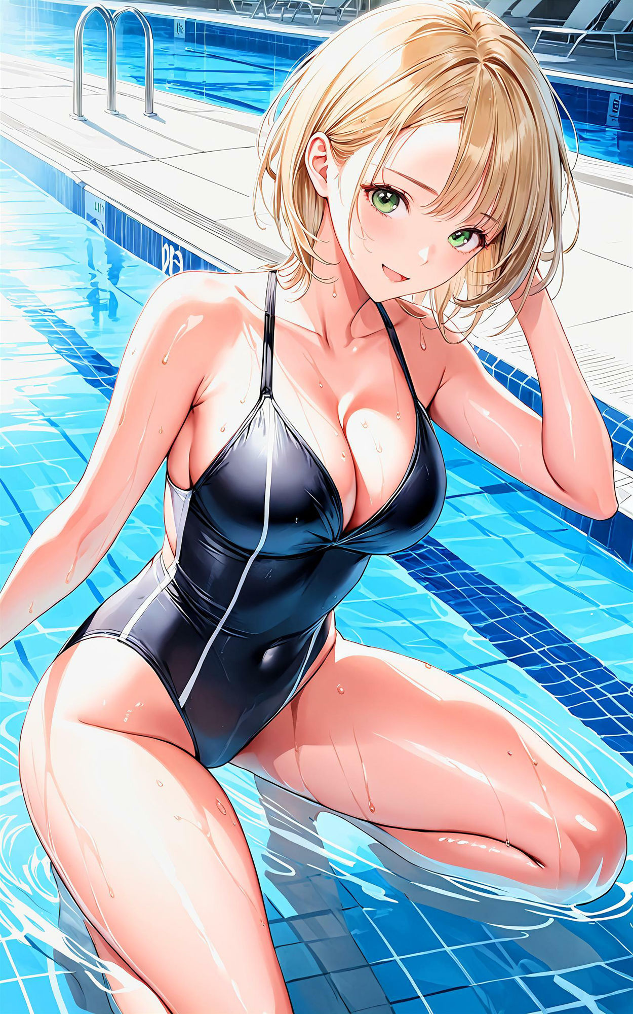 サンプル画像3:エチエチ水泳部 水泳部エースの水しぶきで濡れ濡れプールサイド！ vol.2(BETA) [d_448056]