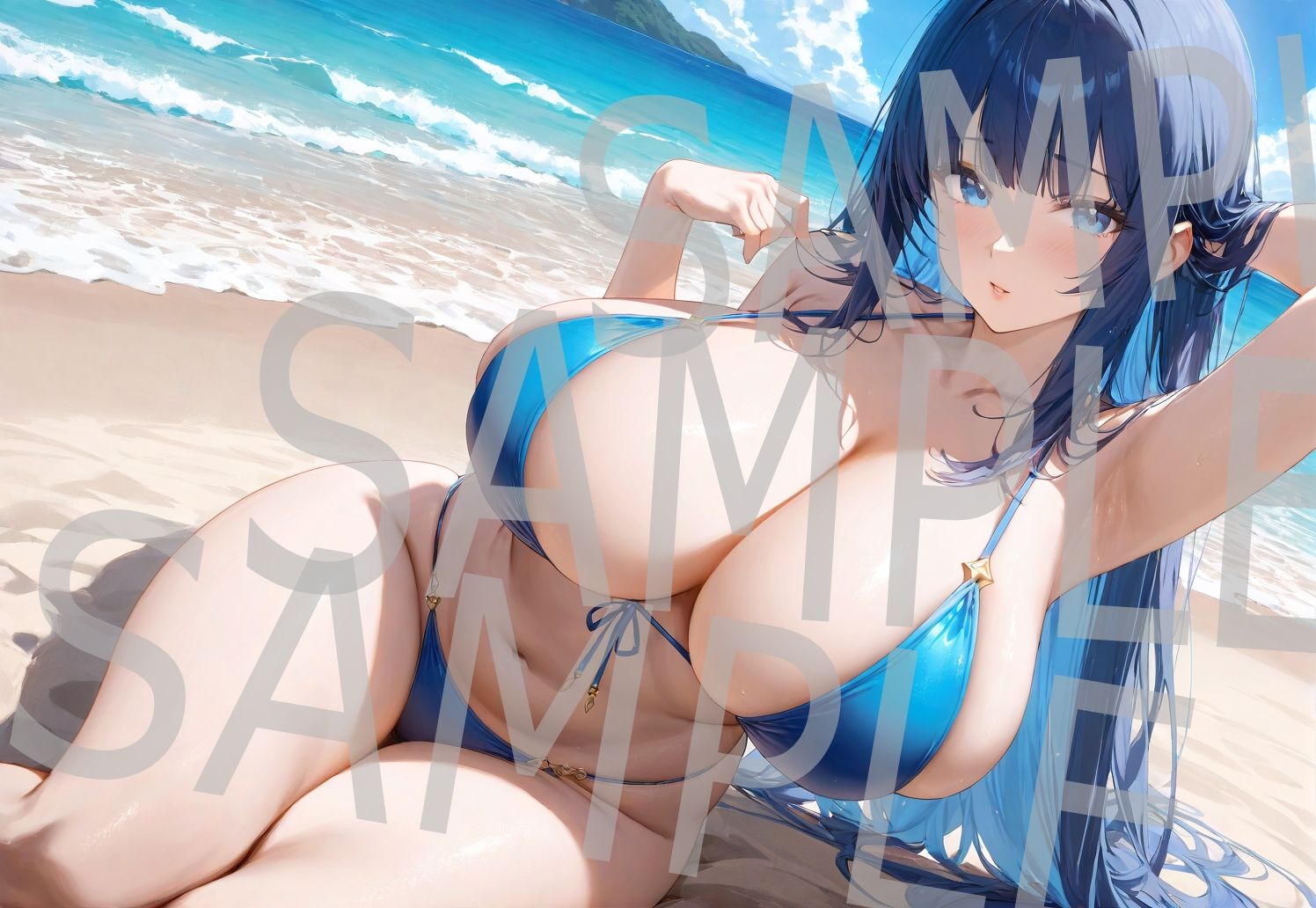 サンプル画像3:【高精細、高画質】水着美女 AIイラスト集 全100枚(アラレ) [d_448070]